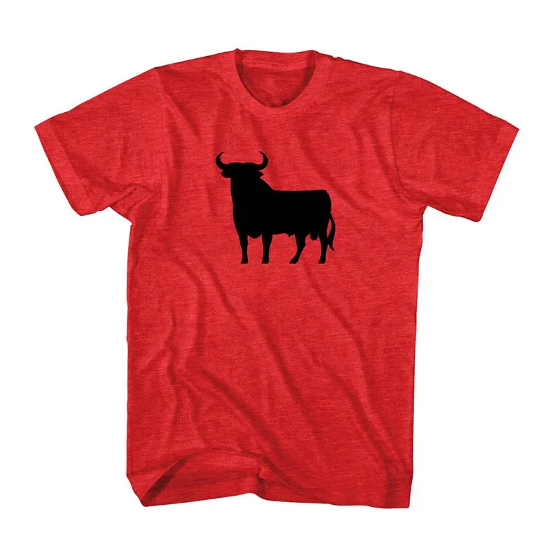Rotes Happy Football Spanish Bullfighting Freizeit-T-Shirt aus 100 % Baumwolle mit Grafikdruck für Herren und Damen, Sommer-Streetwear-Top
