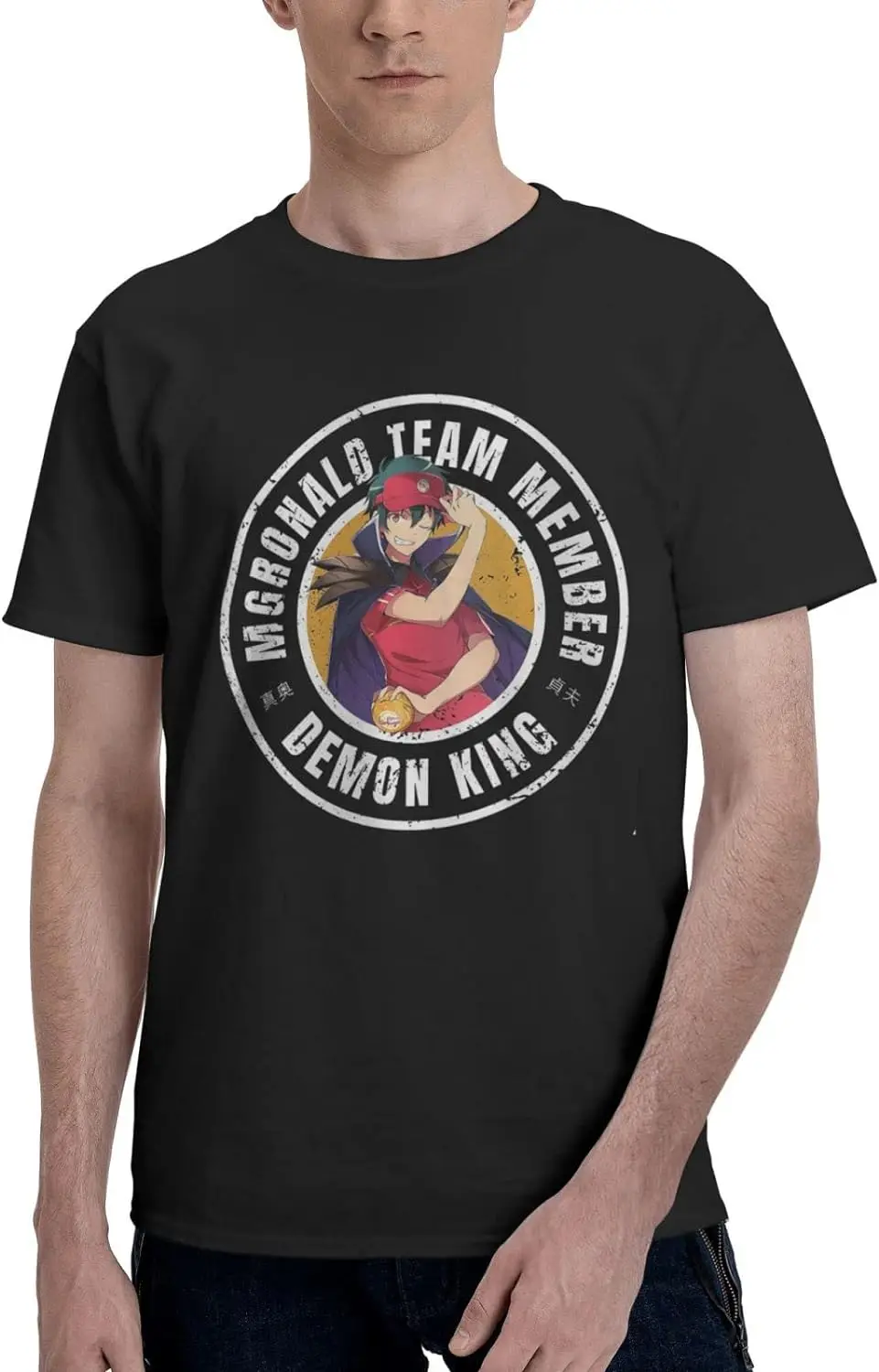 

The Devil is A Part-Timer! Shirt Mens Casual Fashion Cotton Crew Neck Short Sleeve Tops T-Shirt Summer for (Men,Man,Mens)