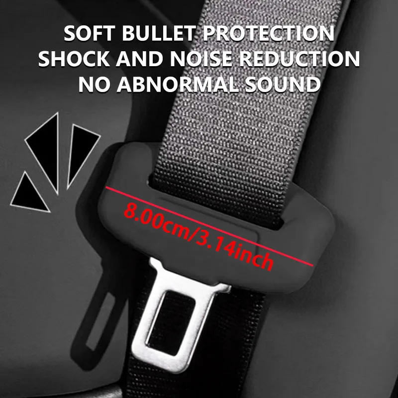 2-Pack Full-Wrap Rubber Seat Belt Buckle Protectors - Universal Fit