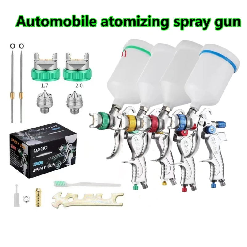 HVLP High atomization Spray Gun 600ml Cup 1.4Mm 1.7Mm 2.0Mm Gravity Airbrush nozzle needle for Painting Car Furniture Wall