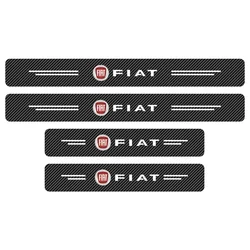 Enhanced Car Door Plate Carbon Fiber Threshold Protector Sticker Decals (Black)