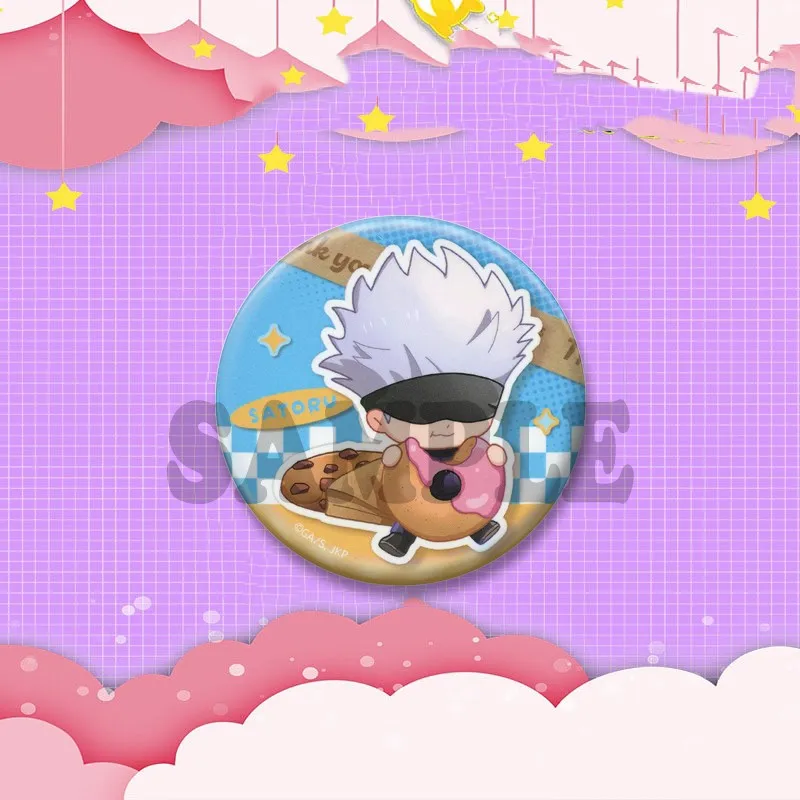 Cartoon Animation Collection Runde Brosche Niedliche Anime Figur Gojo Satoru Abzeichen Schmuck Pins Geschenke für Freunde Tasche Hut Shirt Dekor – Detail 10