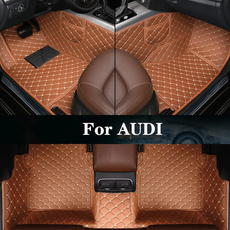 

New Side Storage Bag With Customized Leather Car Floor Mat For AUDI S6(C6/C7) SQ5(8R) RS5(Sportback) RS7(4G) TTS Auto Parts