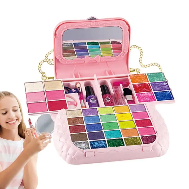 

Little Girl Makeup Set Easy to Store Makeup Beauty Set Gift for Birthday Christmas Princess Little Girl Makeup Set Toy accessory