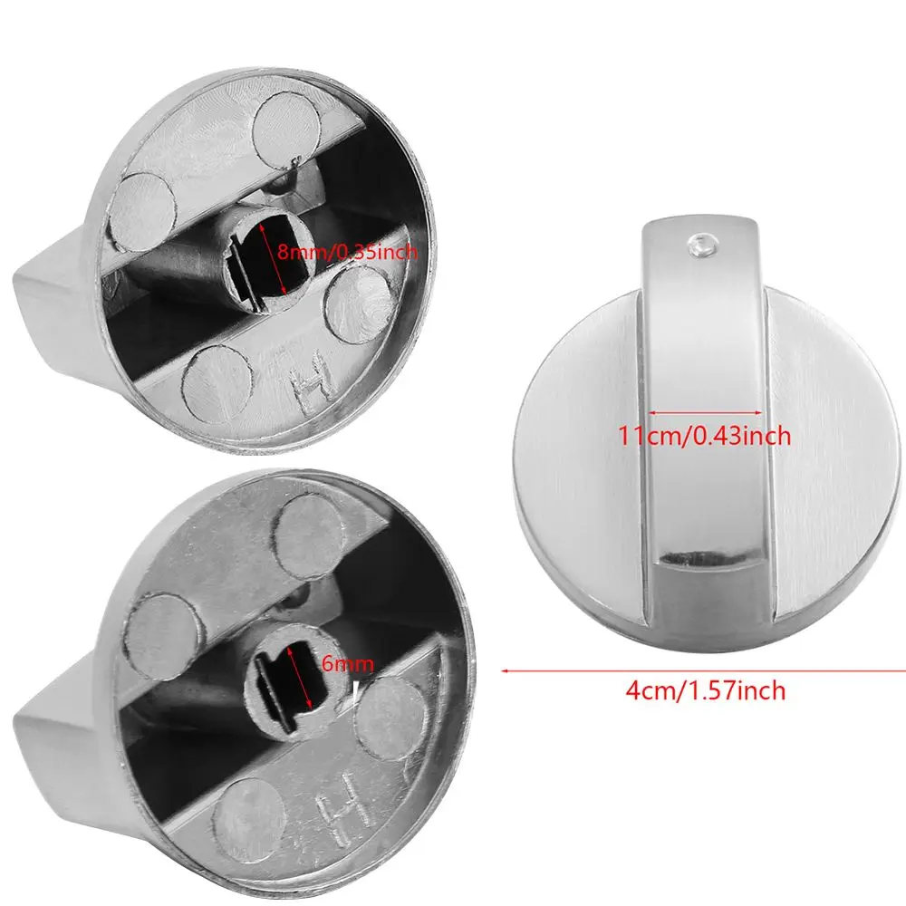 2Pcs 6/8mm Universal Metal Rotary Switch Control Knobs Replacement for Kitchen Cooker Gas Stove Oven Cooktop, rotary switch