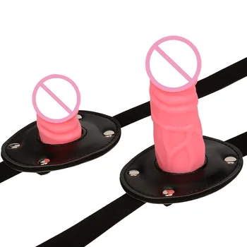 3 Color Penis Gag Oral Big Dildo Plug Open Mouth Gag Leather Fetish Bdsm Bondage Restraints Adult Products Sex Toys For Couples 5