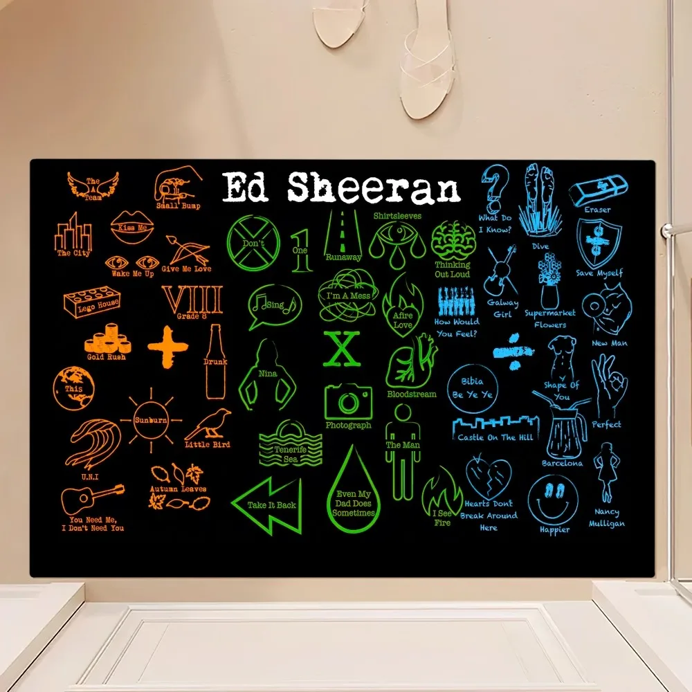 Singer Ed S-Sheeran Eraser Floor Mat Bedroom Kitchen Door Bath House Super Absorbent Foot Non-slip 2