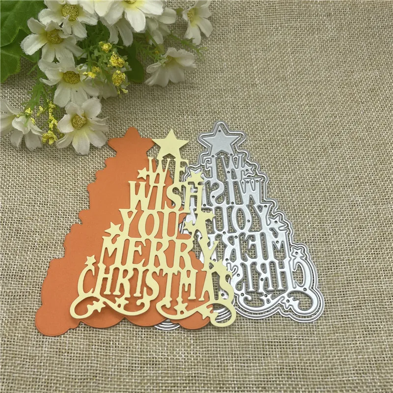 

We Wish You Merry Christmas Metal Cutting Dies Stencils For DIY Scrapbooking Decorative Embossing Handcraft Die Cutting Template