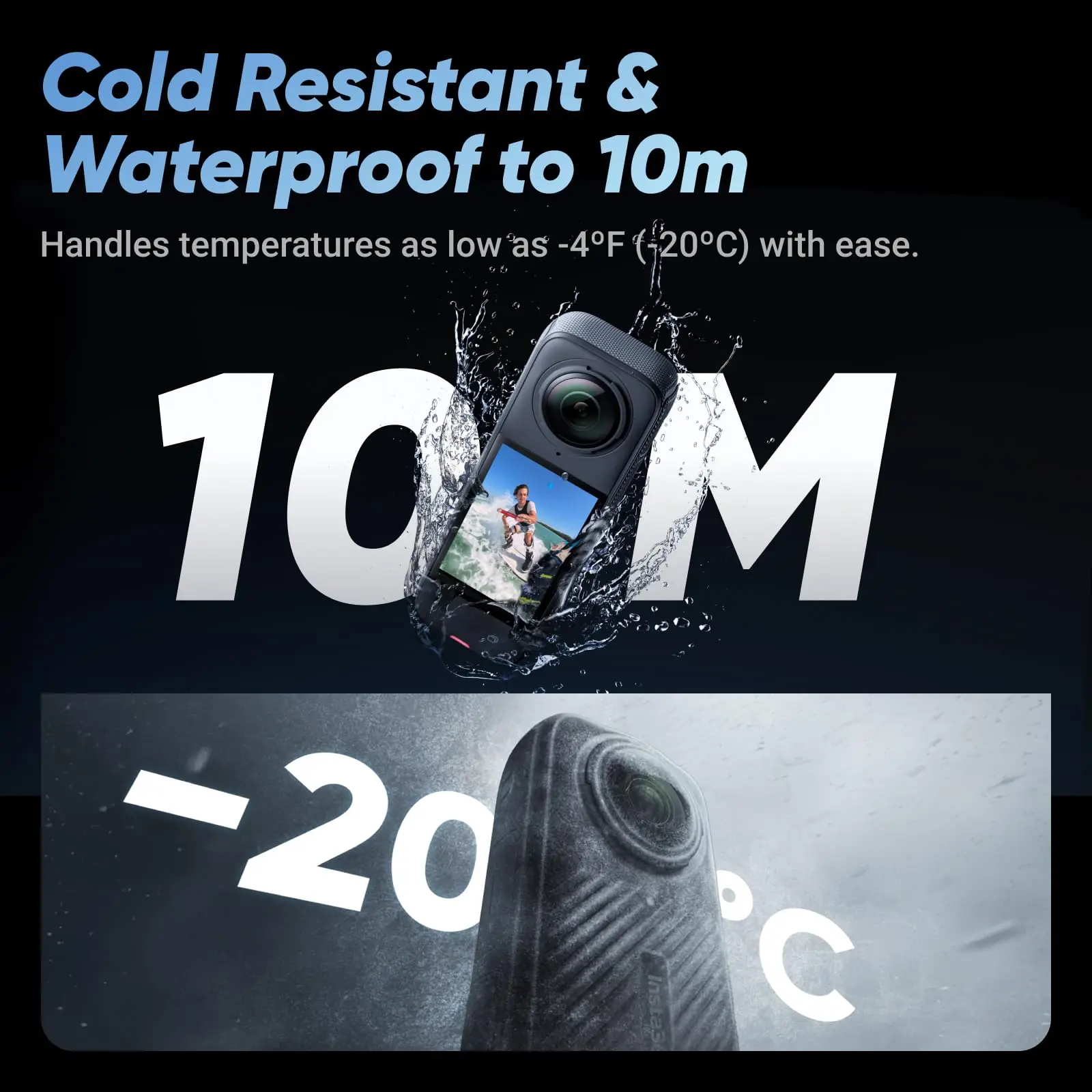 8K 360° action camera, 4K wide-angle video, 135 minutes battery life, AI editing, suitable for sports, travel Insta360 X4 4