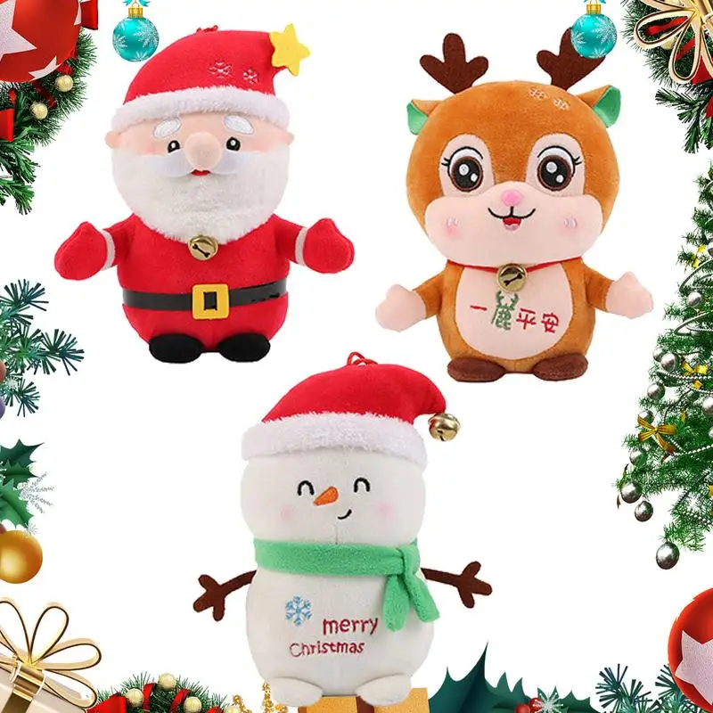 

Искусственная игрушка, снеговик, Санта-Клаус и лось, Набор фигурок, Набор рождественских набивных животных, снеговик, Санта-Клаус, Детские сувениры, праздник