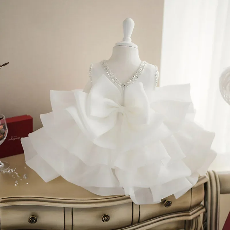Flower Girls Dresses For Kids Baby 1st Birthday Children's Princess Costume Infant Ball Gowns Baptism Party Fluffy Wedding flower girl dresses