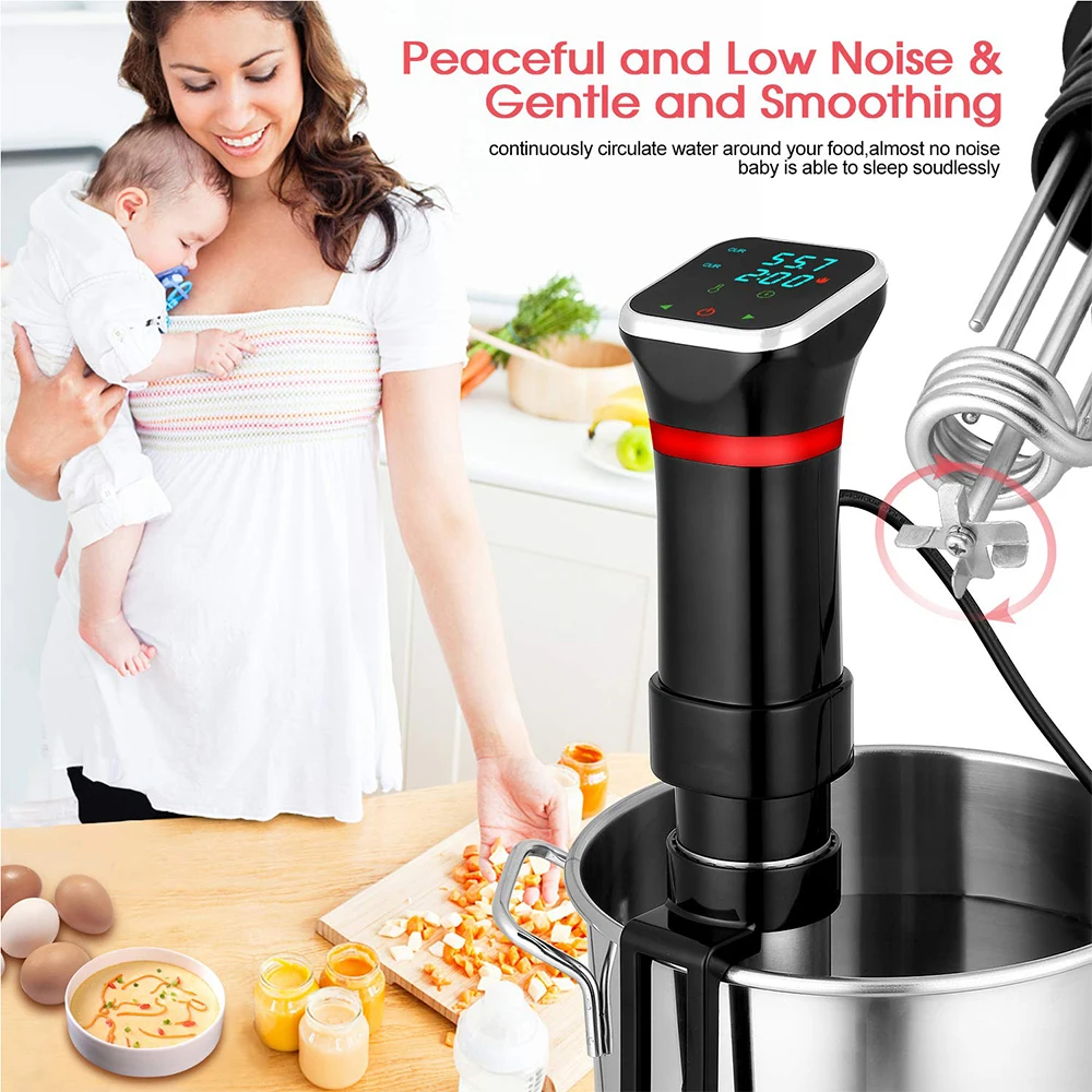 Sous Cooker Machine Immersion Circulators 1100W Ultra Quiet Stainless Steel Precision Sous Cooker Kitchen Gadgets with Touch