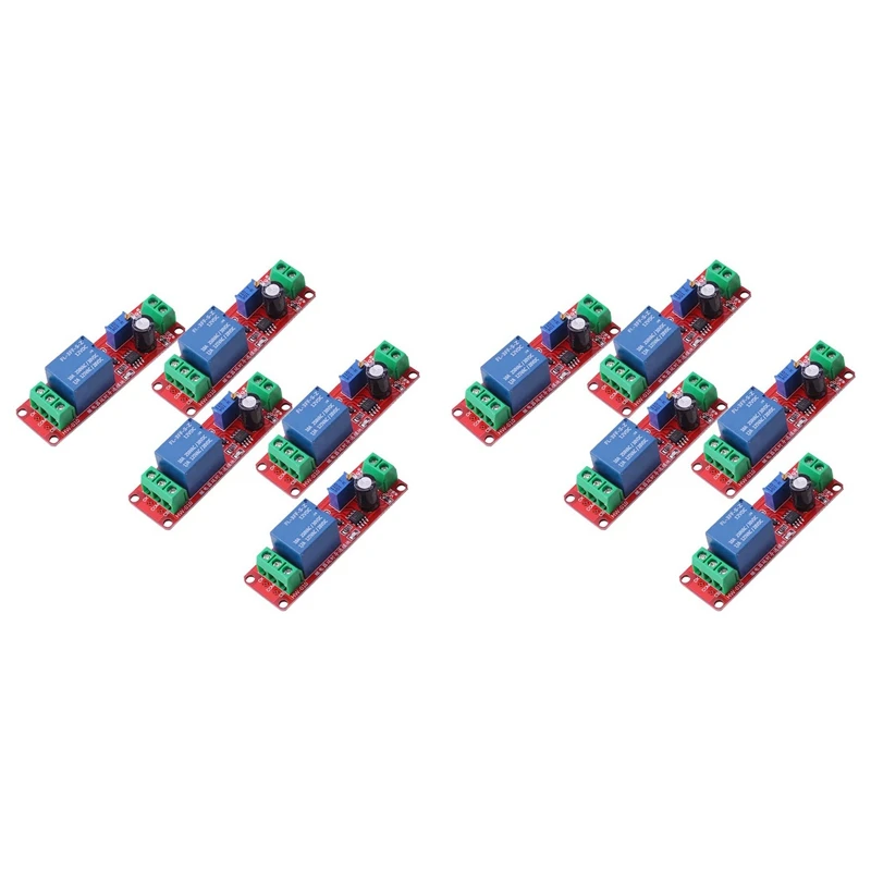 

Переключатель таймера NE555 DK555, 10 шт., регулируемый модуль отключения, релейный модуль с задержкой времени, 12 В постоянного тока, релейный экран с задержкой 0-10 С