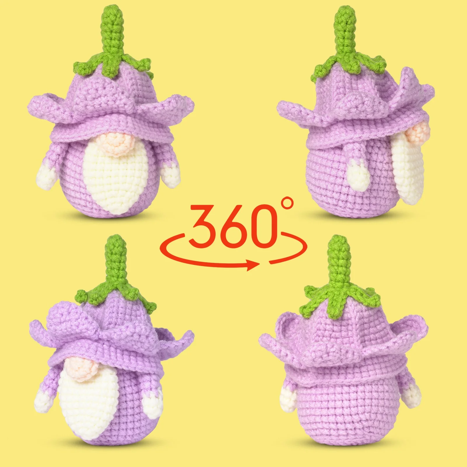 3Pcs Handmade DIY Crochet Knitting Kit Wool Yarn Thread Crochet Material Kit Gift For Girl Beginner Pendant Dolls