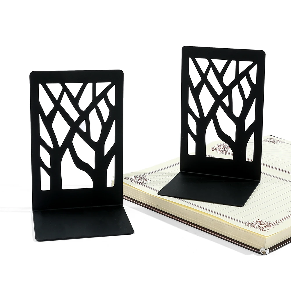 

2Pcs/1Set Book Branch Hollow Metal Desktop Office Bookends Board Retractable Student Book Holder Retro Minimalist Book Rests