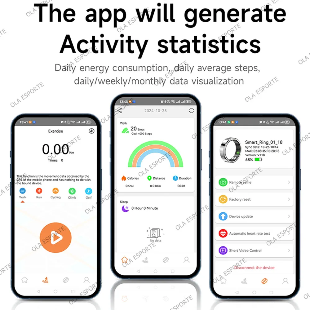 2026 New Fashion Smart Ring Heart Rate Blood Oxygen Monitoring 5ATM Waterproof Health Ring Pedometer For Men Women Festival Gift 3