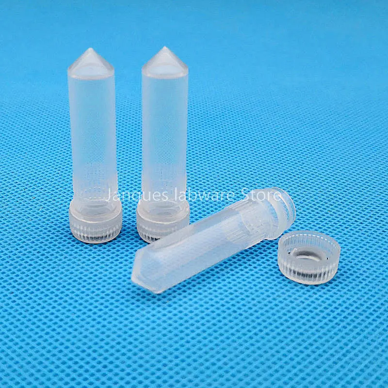 Plastic Test Tubes Centrifuge Tube Laboratory 2ml Plastic Freezing Tubes Conical Bottom Biological Sample Cryovials With Gasket Cryo Tube