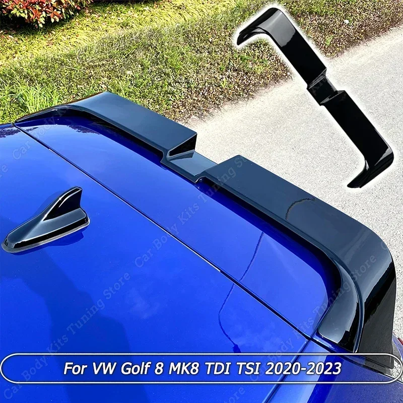 Car Rear Roof Spoiler Wing Body Kit Tuning Gloss Black/Carbon Look Oettinger Style Per Vw Golf 8 Mk8 Tdi Tsi 2020 2021 2022 2023