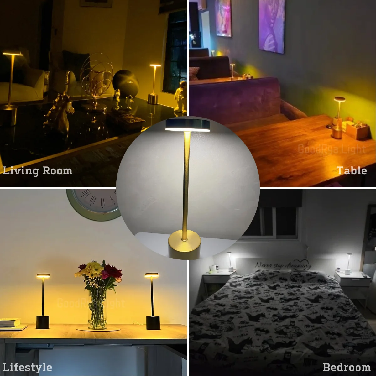 USB Design Akumulatorowa lampka nocna LED do sypialni na stolik nocny do domu Dekoracja stołu w restauracji Bezprzewodowa