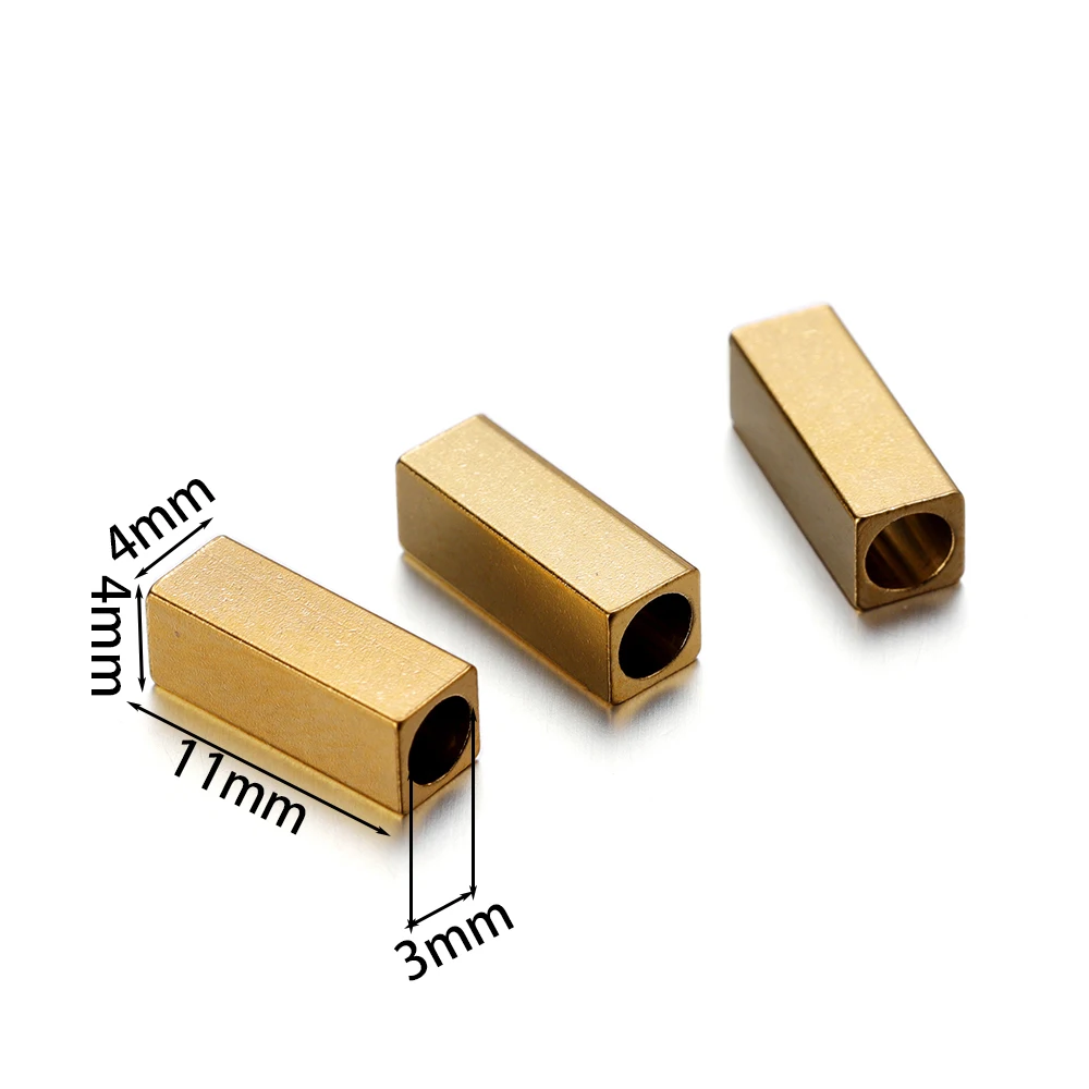 20 Teile/los Edelstahl Quadrat Quader Rocailles Groß Lose Spacer Perlen Für DIY Armband Erkenntnisse Schmuck Machen Liefert – Detail 18