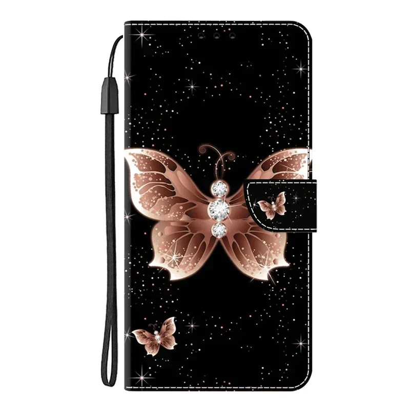 Elegant Leather Flip Wallet Phone Case with Magnetic Stand - Cute Design
