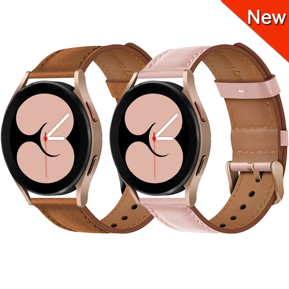 

20mm Leather Watch Strap For Samsung Watch 6 4 5 40mm 44mm Bracelet For Samsung Galaxy Watch 4 6 Classic 42mm 46 Band Wristband
