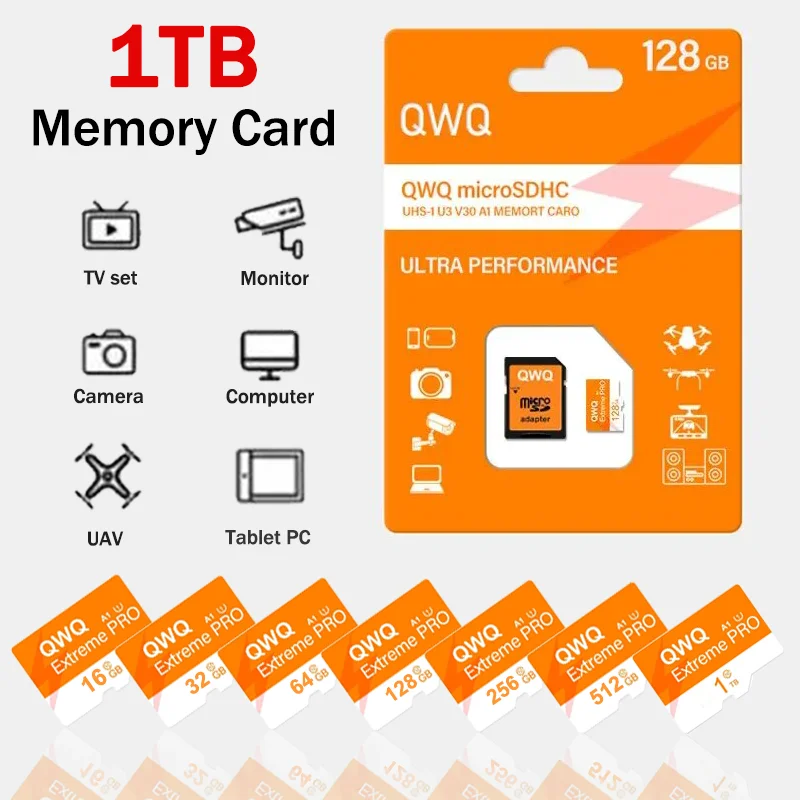 

Extreme Pro SD Card 1TB 512GB 256GB 128GB 64GB 32GB 16GB UHD Video Trans Flash Memory Card SDXC SDHC For Camera Monitor TF Card