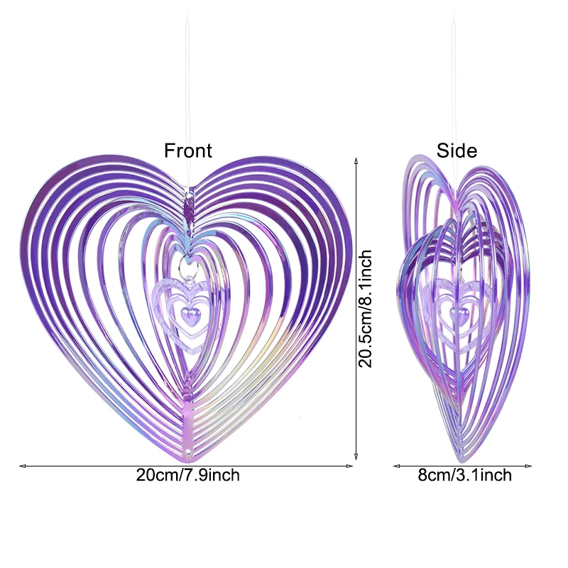 Love Heart Vlinder Wind Spinners Roterende Wind Gong Voor Tuin Balkon Decoratie Buiten Zon Catchers Opknoping Ornamenten