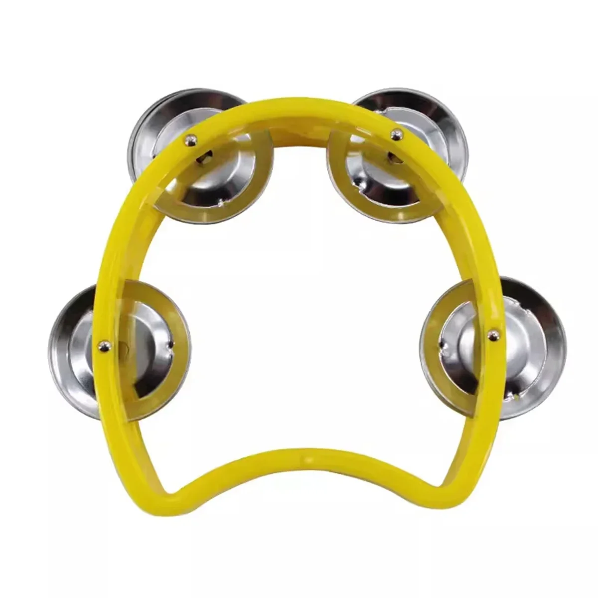 Hand Held Tambourine Metal Bells Plastic Rattle Percussion