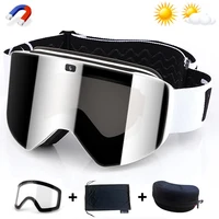 2024 Magnetic Lens Ski Goggles Double Layer Polarized Lens Skiing Anti-fog Snowboard Goggles Men Clear Lens Ski Glasses Eyewear 1