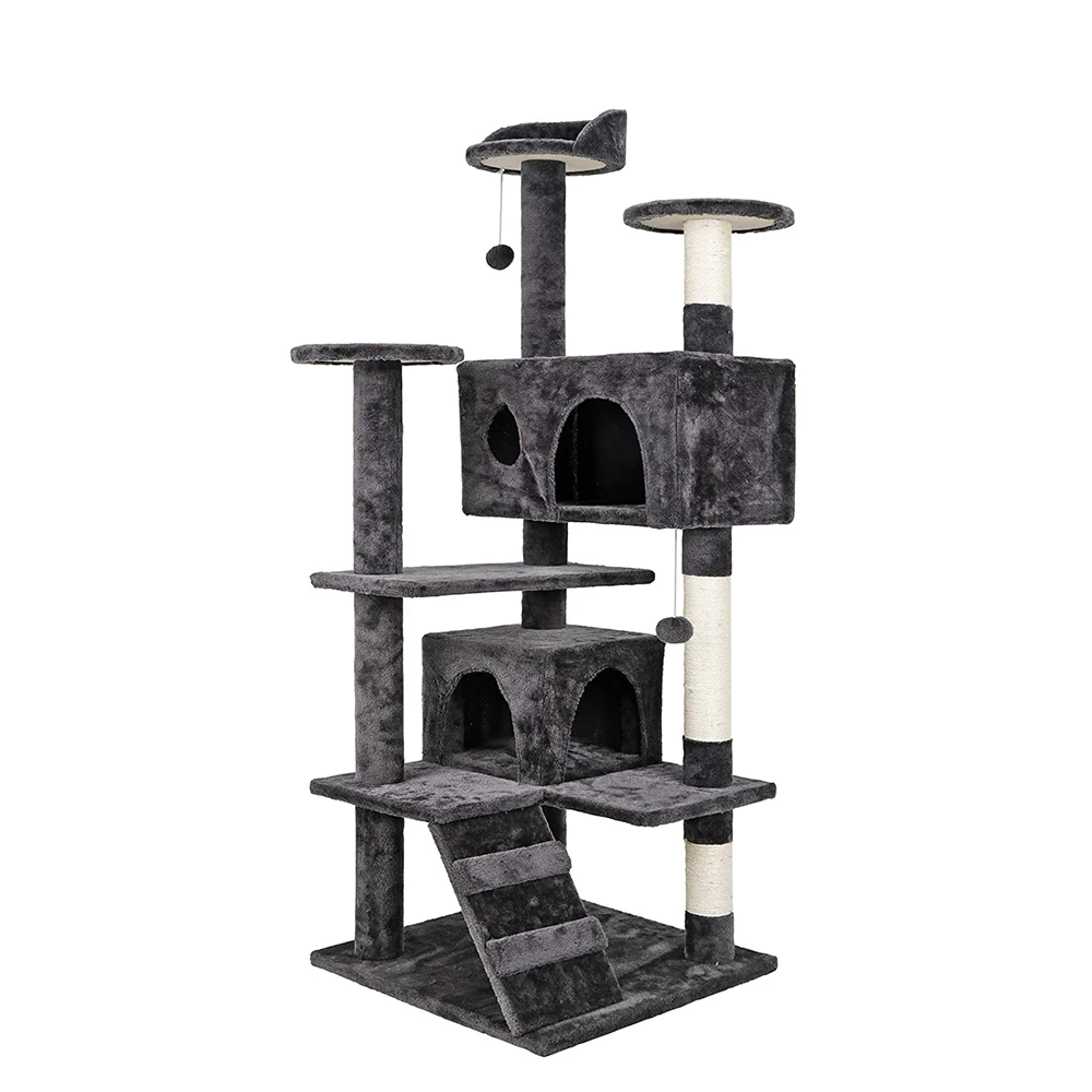 Hot Selling Large Size Wooden Pet Scratcher House Tower Condo Cat Tree