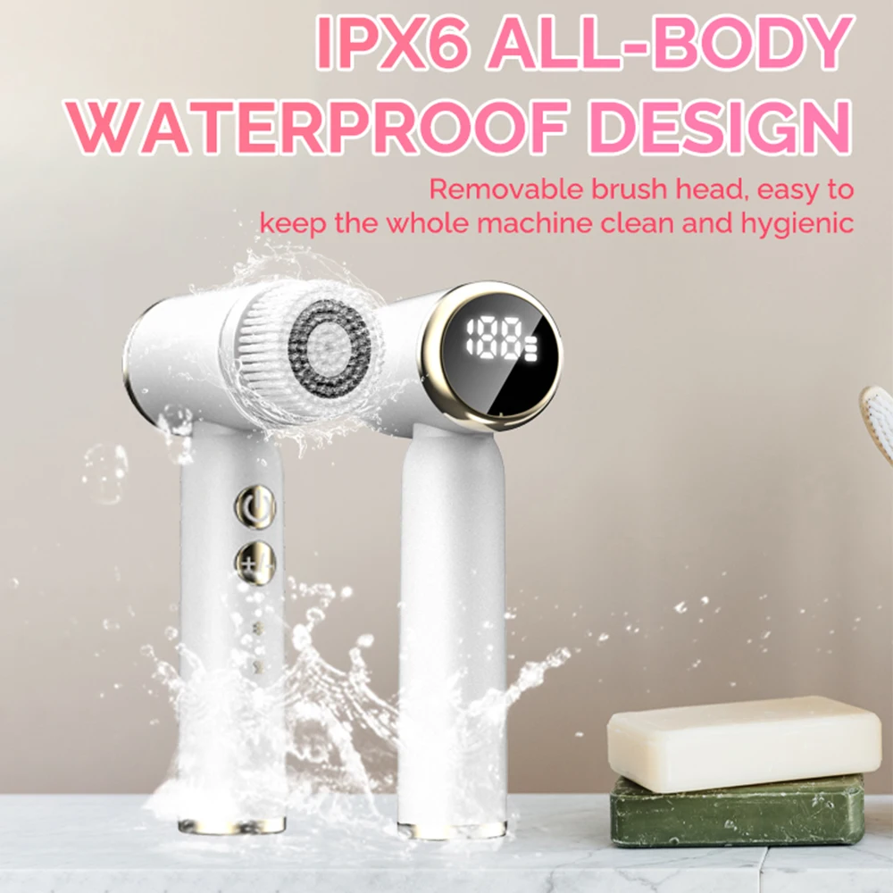 Silicone Facial Cleansing Brush Waterproof Face Cleaner Blackhead Removal Acne Pore Clean Skin Rejuvenation Beauty Care Machine 6