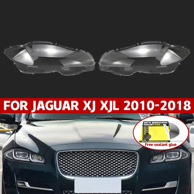 Clear Headlamp Lampshade Headlight Lens Housing+Glue For Jaguar XJ XJL 2010-2018 High quality auto parts 1