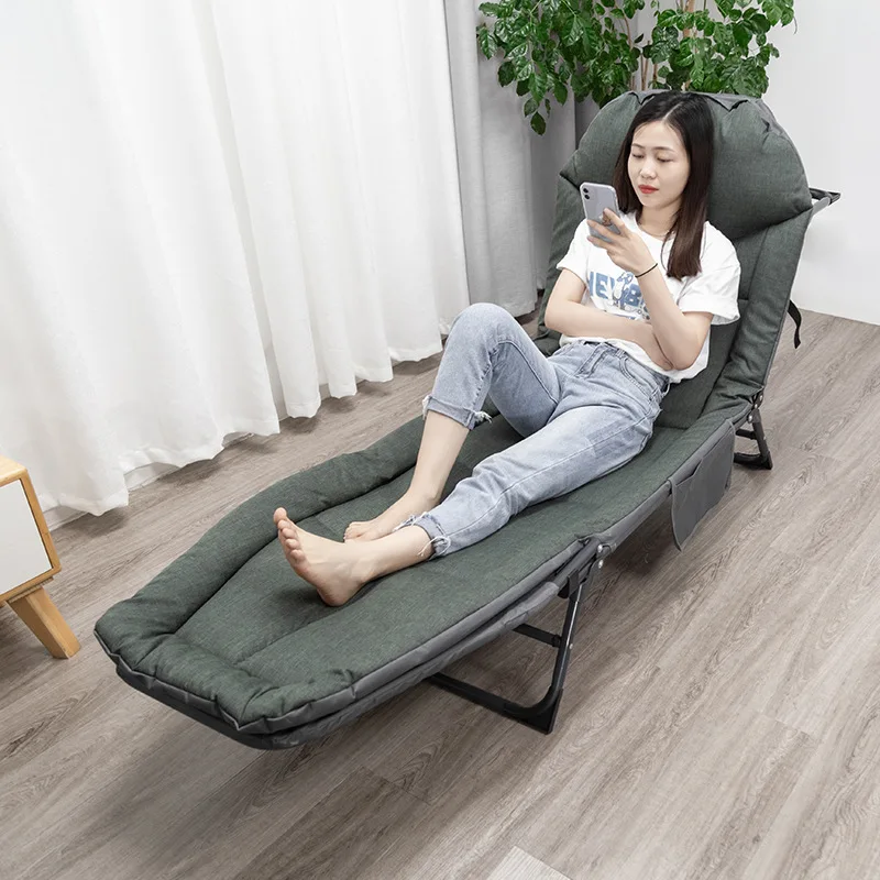 200*62*32cm The New Oxford cloth folding bed recliner double-layer reinforced office nap nap bed simple single escort