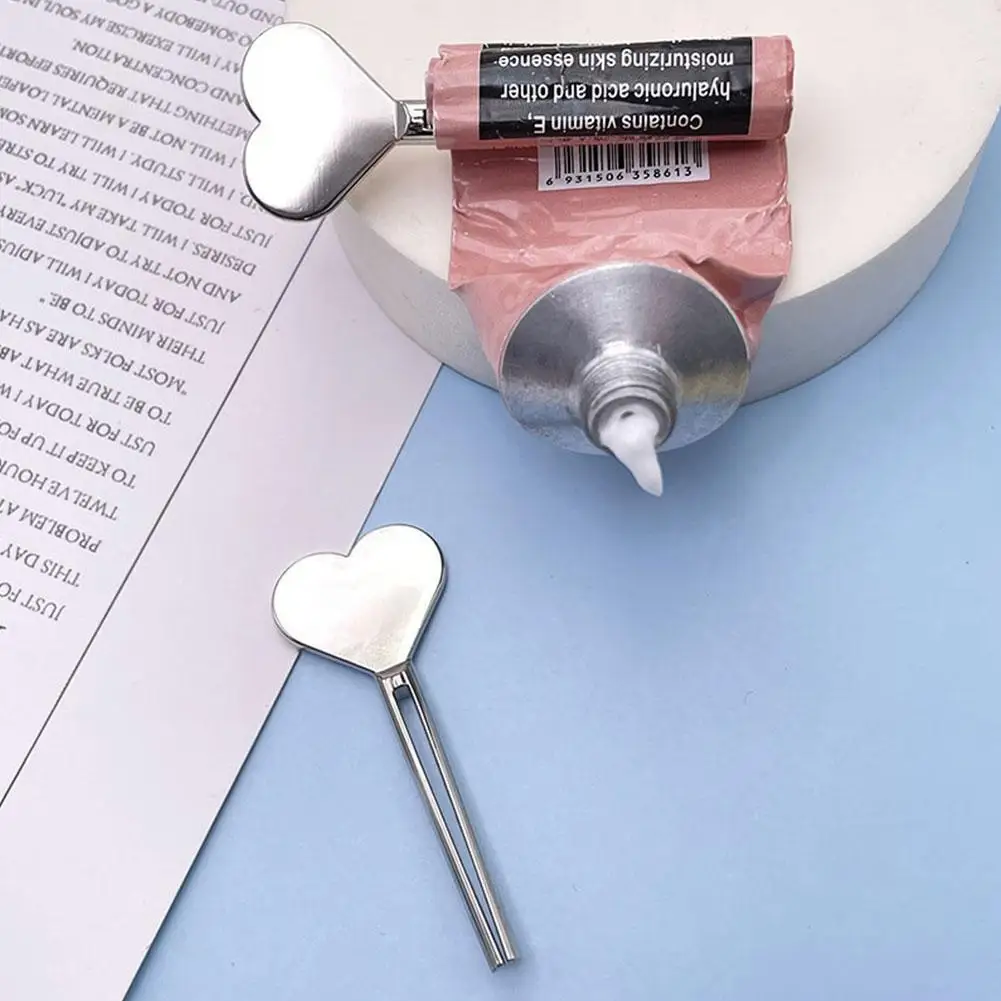 Metal Manual Toothpaste Squeezer Hand Cream Tube Dispenser Roller Heart People Accessories Shaped Circle Tube Bathroom V7o9 4
