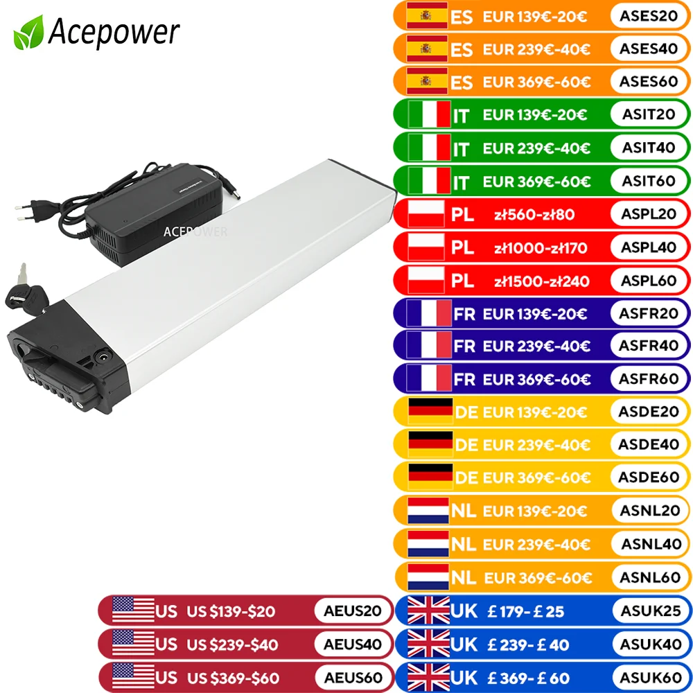 48V 12.8Ah 14AH 1000W Foldable Bicycle Battery 48Volt Lithium ion Batteries Fit for Samebike LO26 20LVXD30 Ebike
