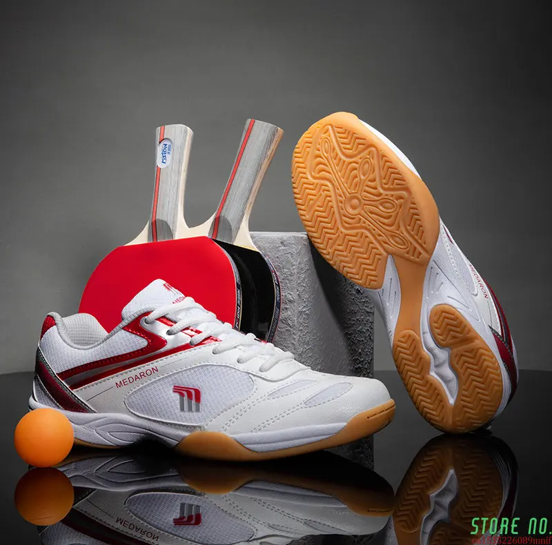 

2023New Professional Table Tennis Shoes Men Women Anti Slip Badmintons for Couples Blue Red Light Weight Badminton Sneakers