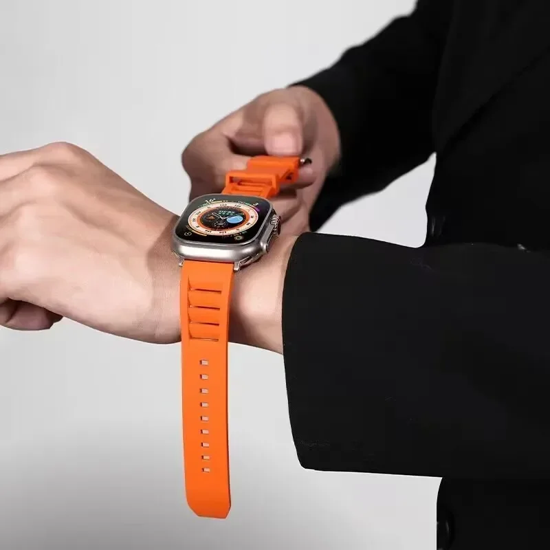 

Ремешок силиконовый для Apple Watch Band 45 мм 49 мм 44 мм 42 мм 41 мм 40 мм, спортивный браслет для iwatch Series Ultra 2 9 7 6 8 5 4 SE