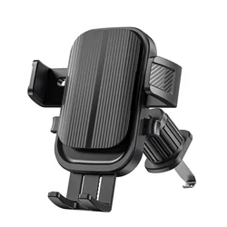 Universal Flexible Car Phone Mount - Auto - Locking Air Vent Holder (Black)