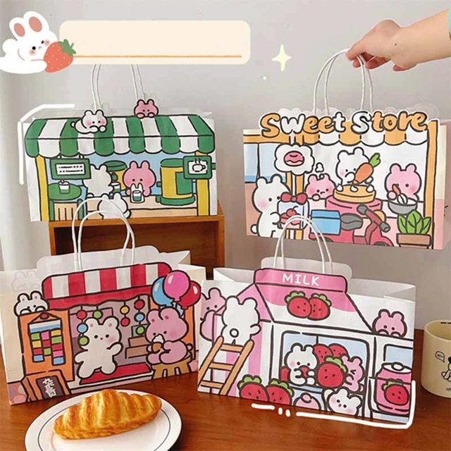 Kawaii Gift Bag Decoration Girl Transparent Cute Gift Bag Ideas Christmas  Birthday Party Transparent Japanese Gift Bag Kids Girl - AliExpress