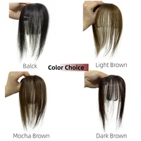 Extensions de cheveux humains à couverture complète 3D, postiches à clips pour femmes, frange vaporeuse, pour cheveux amincissants, usage quotidien 6
