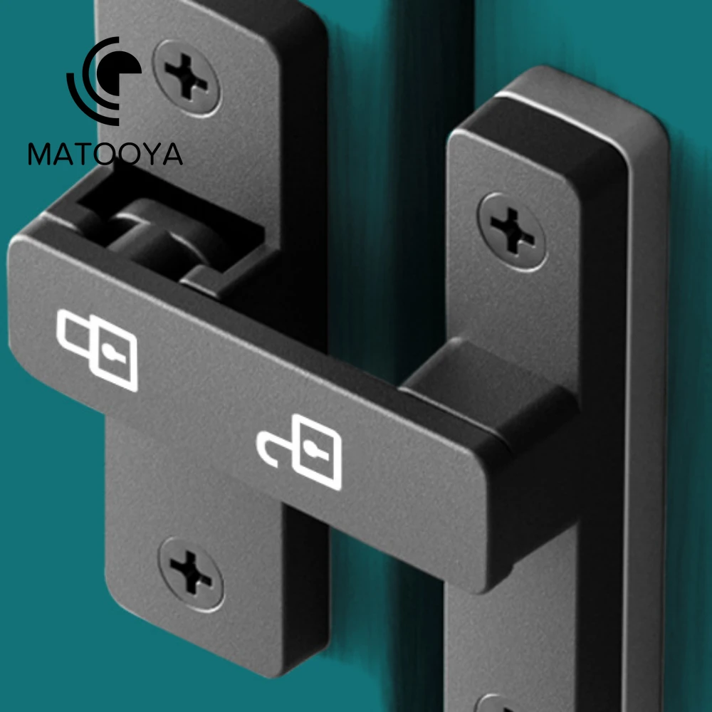 Matooya-barn Door Lock Posicionamento de Cartão Trava Segura Ideal para Quartos Banheiros Garagens Brilho no Escuro 90 Graus 180 Graus