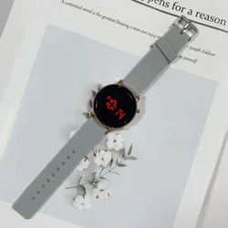 Elegant Unisex LED Watch with Silicone Strap - Stylish Digital Timepiece for Women and Men, Casual Sports Design (Grey)