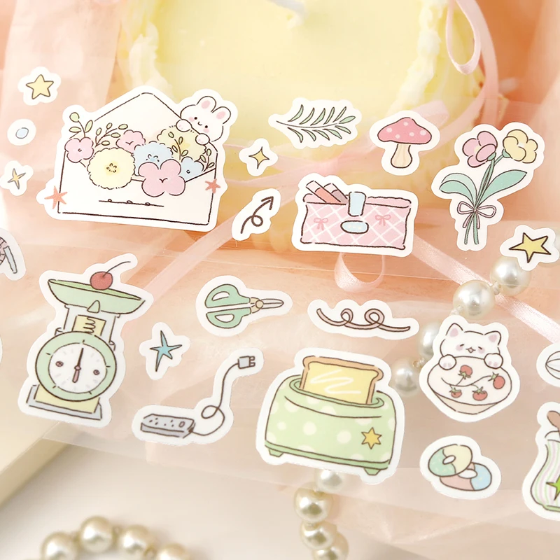 40mm * 3m 해피 로밍 시리즈 카와이 인스 다이 커팅 테이프 DIY 다이어리 스크랩북 미학 문구류