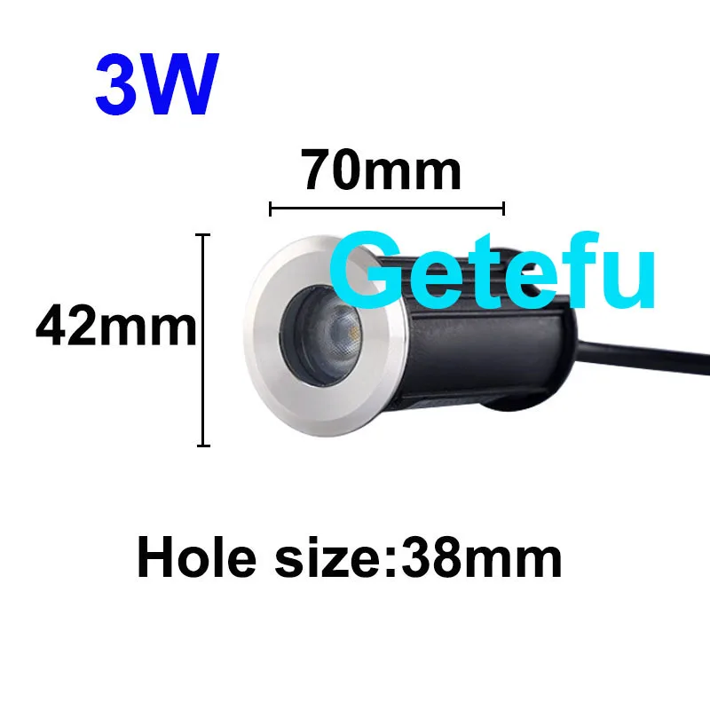 thumbnail image 1 of Foco LED para jardín subterráneo, 3 W, 5 W, 7 W, 10 W, 12 W, resistente al agua, IP67, para exteriores, empotrado en el suelo, iluminación de terraza exterior, 220 V CC, 12 V y 24 V, 1 of 5
