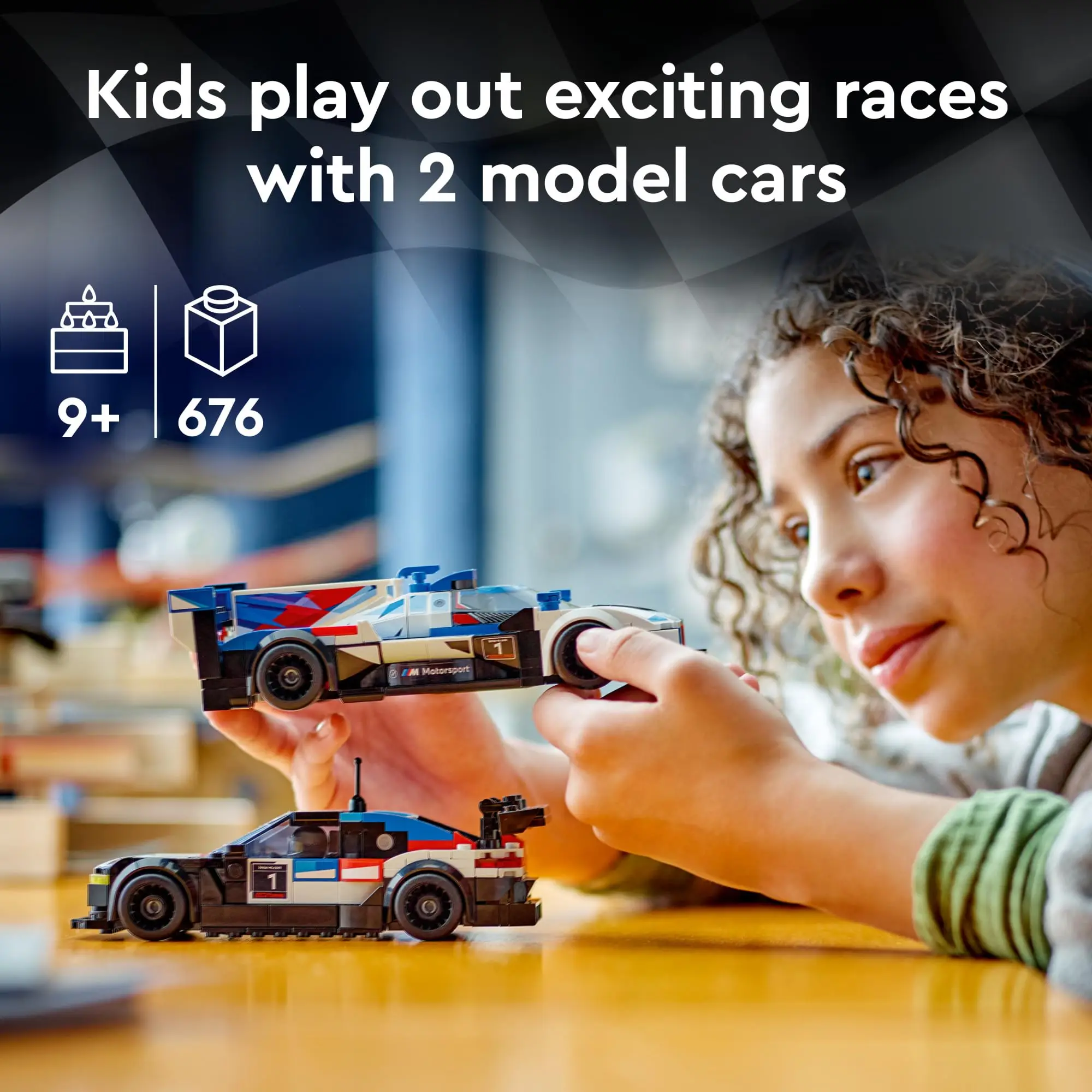 LEGO Speed Champions BMW M4 GT3 & BMW M Hybrid V8 Race Cars BMW Toy with 2 Buildable Models, 2 Driver Minifigures, Car Toy 76922 - Bilde 2