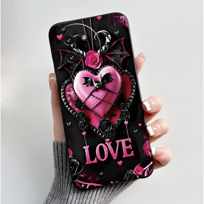 Stylish Black Love Shockproof Silicone Phone Case