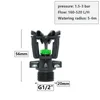 Garden Lawn Rotating Sprinkler 1/2" Male Thread Plastic Spike Sprinkler Nozzle 360 Degree Automatic Rotating Watering Irrigation 5
