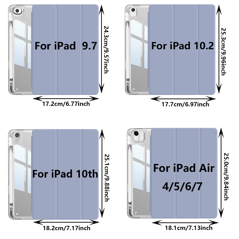 Crystal Clear iPad Case with Pencil Slot