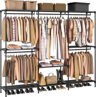 Clothes Rack, Portable Closet, 80.7 Inch Extra Large Capacity Wardrobe Closet, Clothes Storage Organizer with Shelves 1